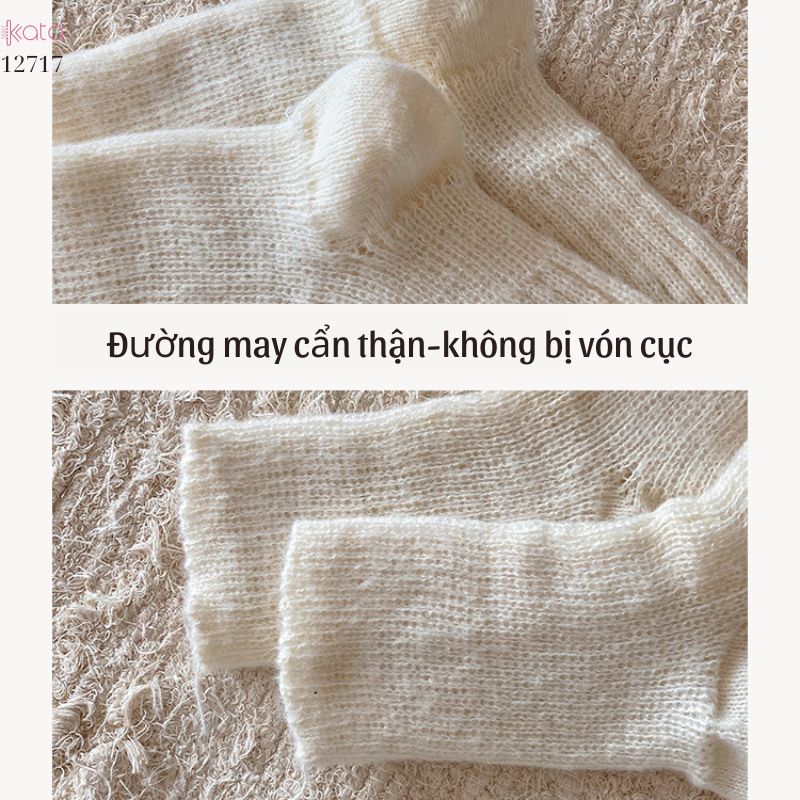 Ống tất giữ ấm thu đông Y2K ,tất dệt kim đi bốt thời trang đa năng 12717