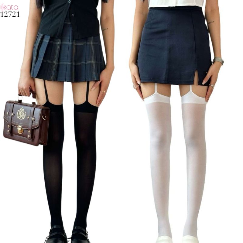 Tất treo dài qua đầu gối cá tính,tất nhung mỏng mờ chống trượt,chống tuột 12721