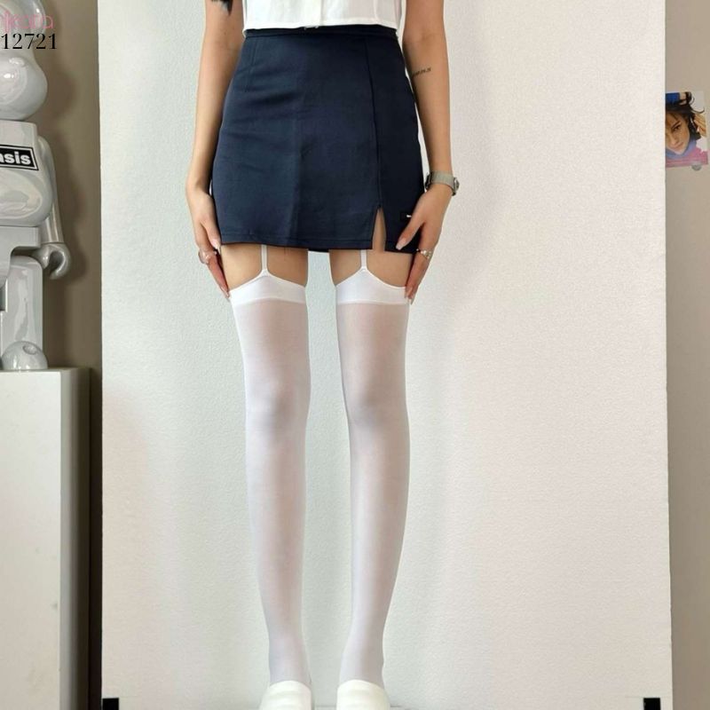 Tất treo dài qua đầu gối cá tính,tất nhung mỏng mờ chống trượt,chống tuột 12721