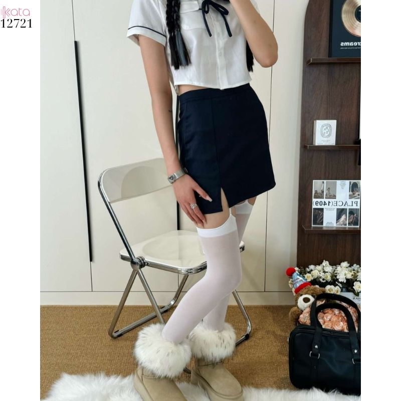 Tất treo dài qua đầu gối cá tính,tất nhung mỏng mờ chống trượt,chống tuột 12721