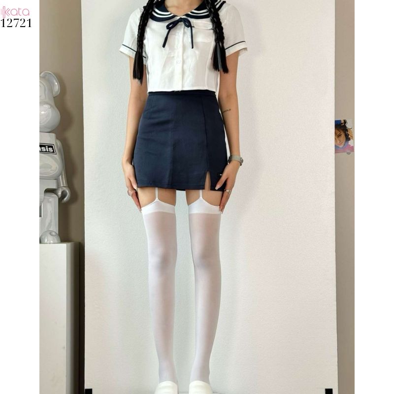 Tất treo dài qua đầu gối cá tính,tất nhung mỏng mờ chống trượt,chống tuột 12721