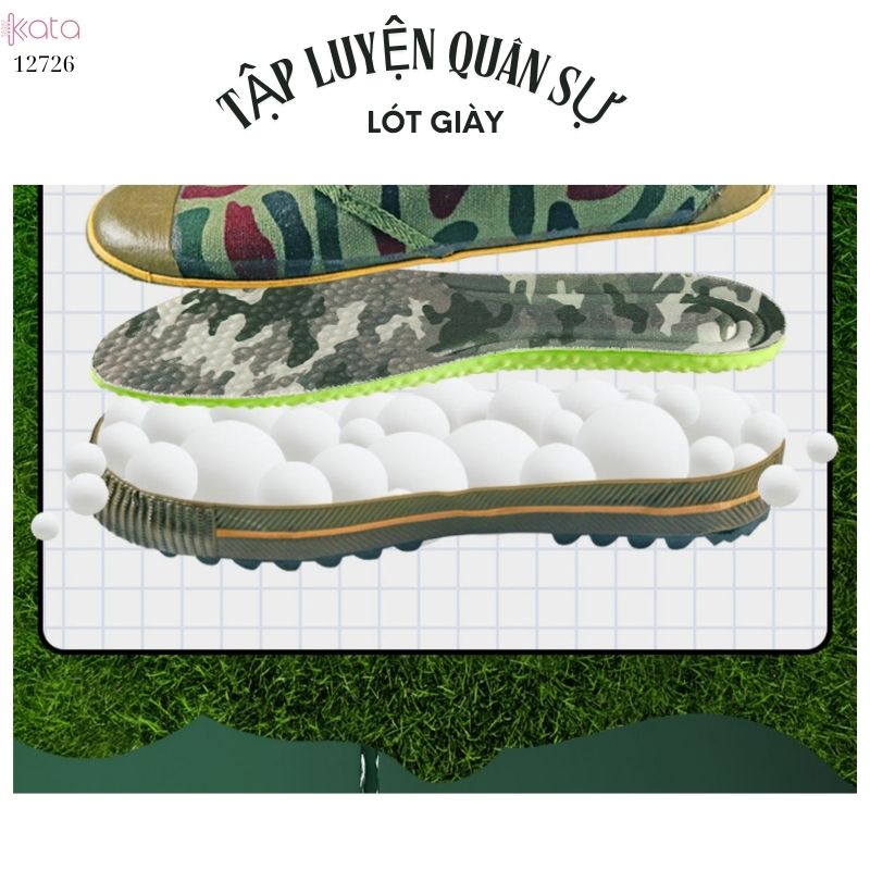 Lót giày tập luyện quân sự,chơi thể thao,thấm hút mồ hôi,mềm và êm đứng lâu không mỏi 12726
