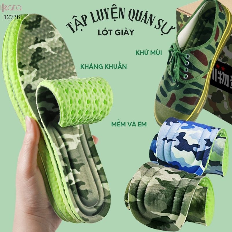 Lót giày tập luyện quân sự,chơi thể thao,thấm hút mồ hôi,mềm và êm đứng lâu không mỏi 12726