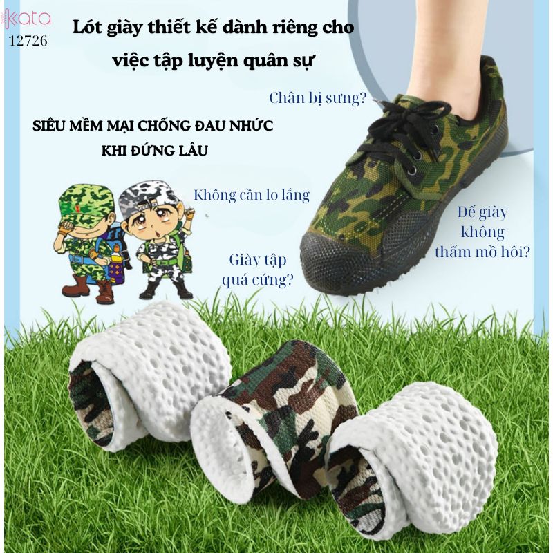Lót giày tập luyện quân sự,chơi thể thao,thấm hút mồ hôi,mềm và êm đứng lâu không mỏi 12726