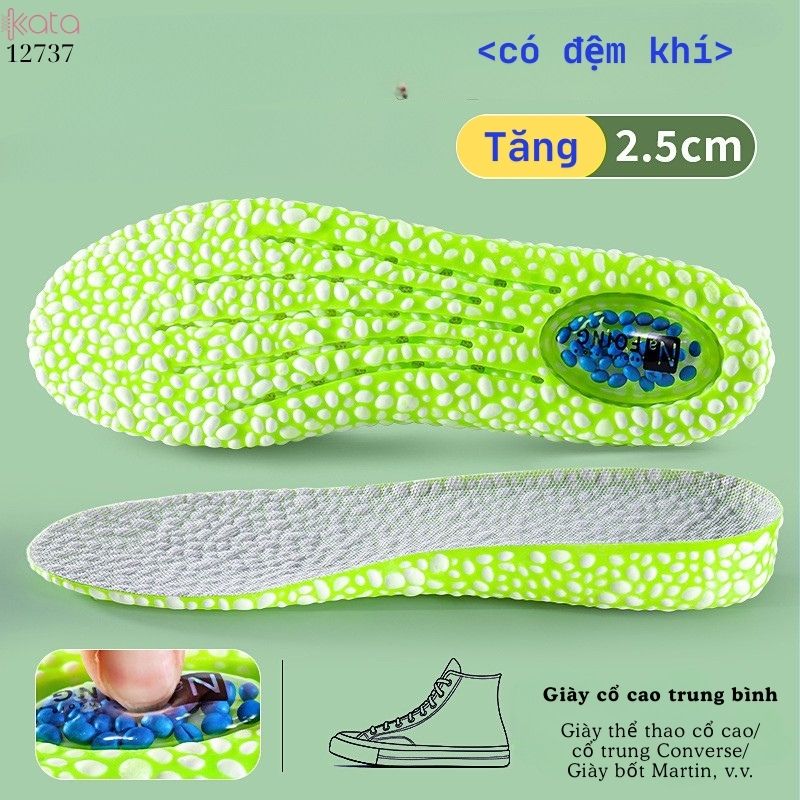 Lót giày tăng chiều cao,đệm khí tăng cường,giảm xóc đàn hồi cao,lót đệm bốt martin Nam Nữ  12738