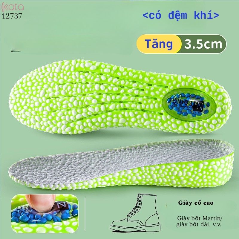 Lót giày tăng chiều cao,đệm khí tăng cường,giảm xóc đàn hồi cao,lót đệm bốt martin Nam Nữ  12738
