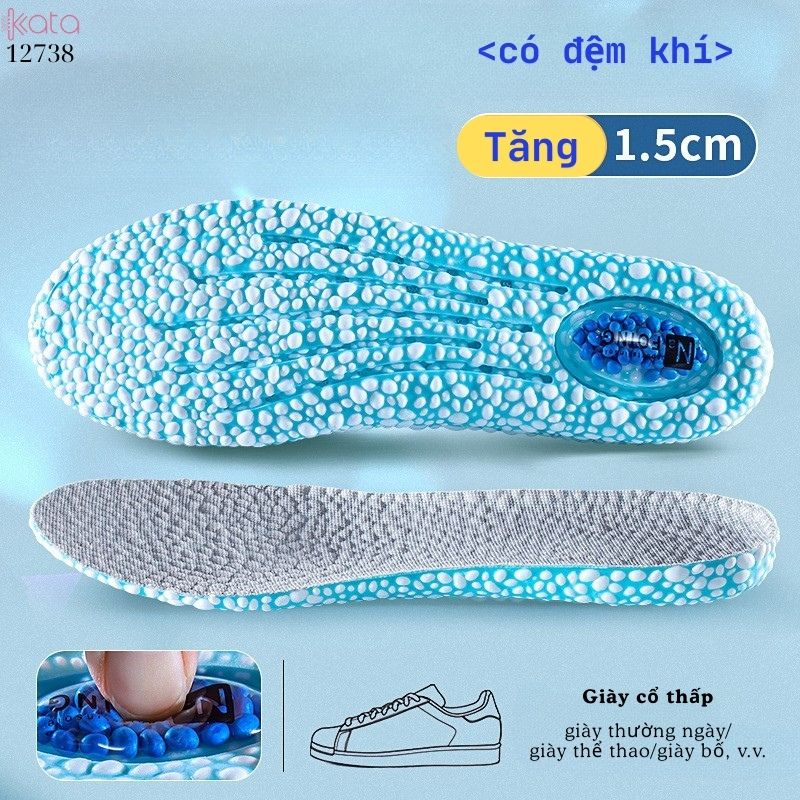 Lót giày tăng chiều cao,đệm khí tăng cường,giảm xóc đàn hồi cao,lót đệm bốt martin Nam Nữ  12738