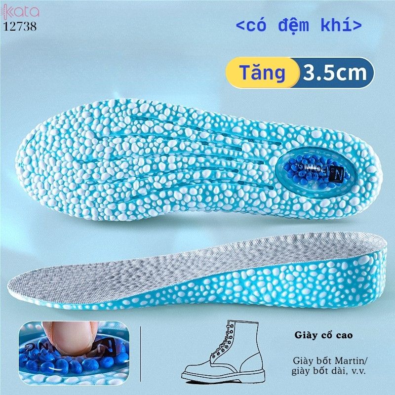 Lót giày tăng chiều cao,đệm khí tăng cường,giảm xóc đàn hồi cao,lót đệm bốt martin Nam Nữ  12738