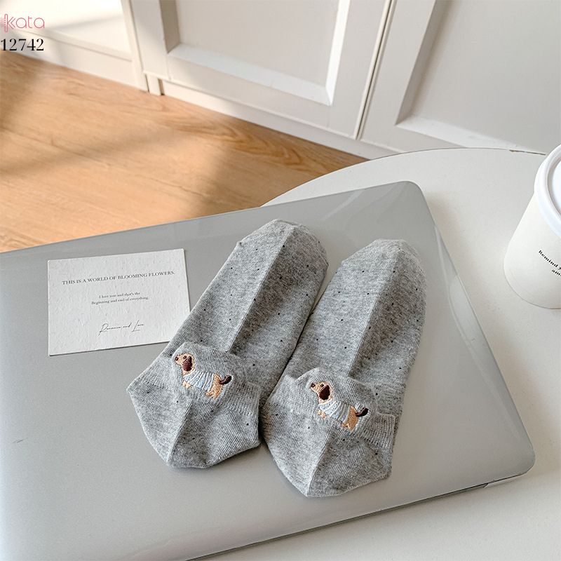 Tất vớ chấm bi bông cao cấp,tất mùa hè thêu hình gót chân phong cách Hàn Quốc  12742