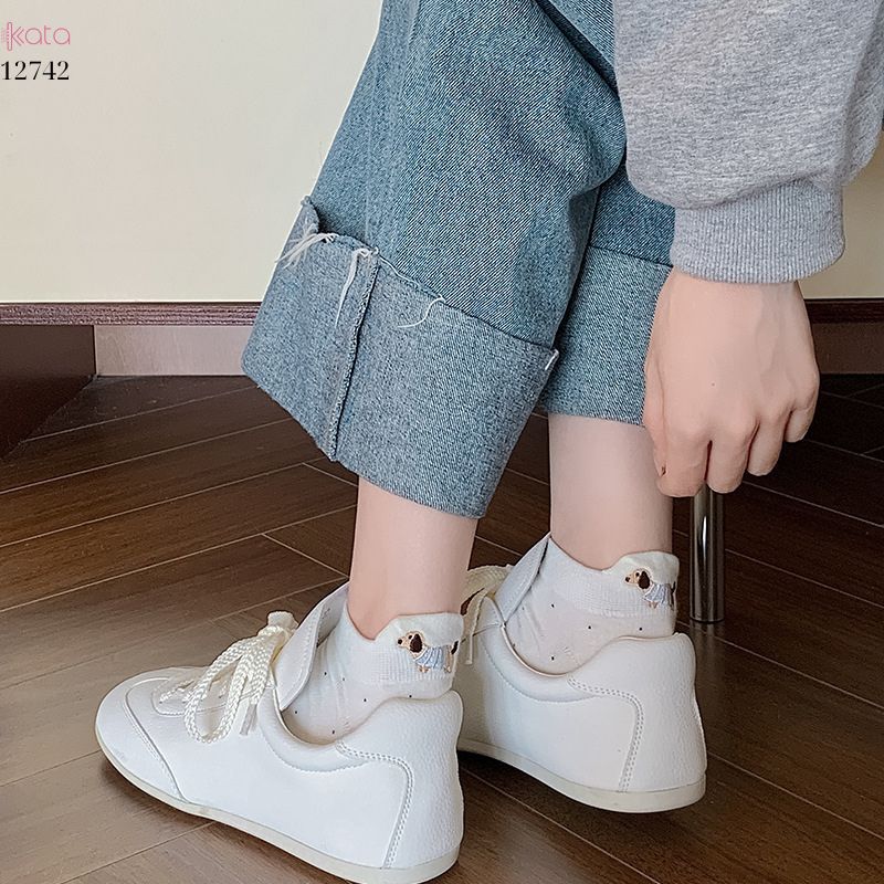 Tất vớ chấm bi bông cao cấp,tất mùa hè thêu hình gót chân phong cách Hàn Quốc  12742