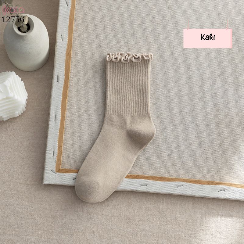 Tất vớ JK viền ren nấm,tất bông mềm mịn thấm hút mồ hôi 12756