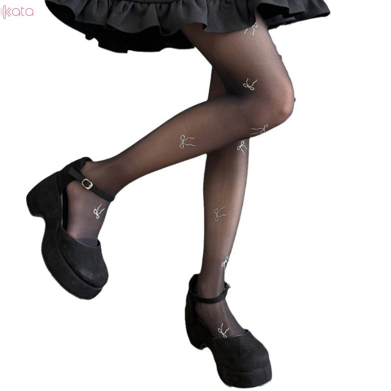 Quần tất mỏng mùa hè,quần tất nơ lụa lấp lánh,định hình chân đẹp 12769