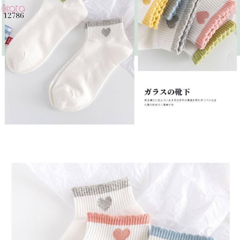 Tất ống ngắn bông mềm mịn,vớ nữ mùa hè thoáng khí thấm mồ hôi 12786