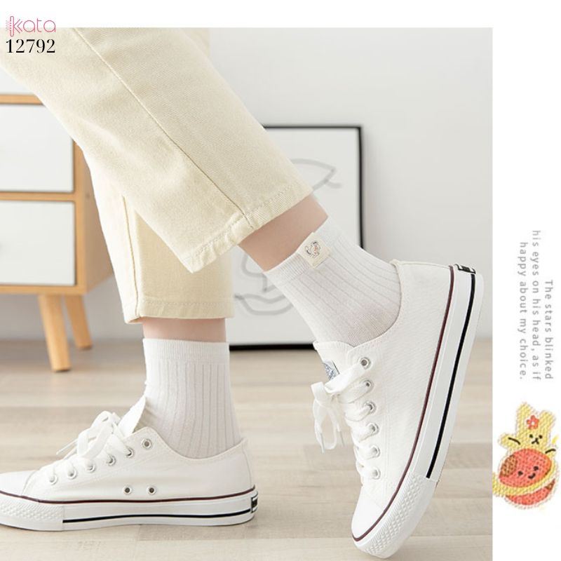 Tất ống giữa mềm mịn,vớ nữ bông thoáng khí thấm mồ hôi mùa hè 12792
