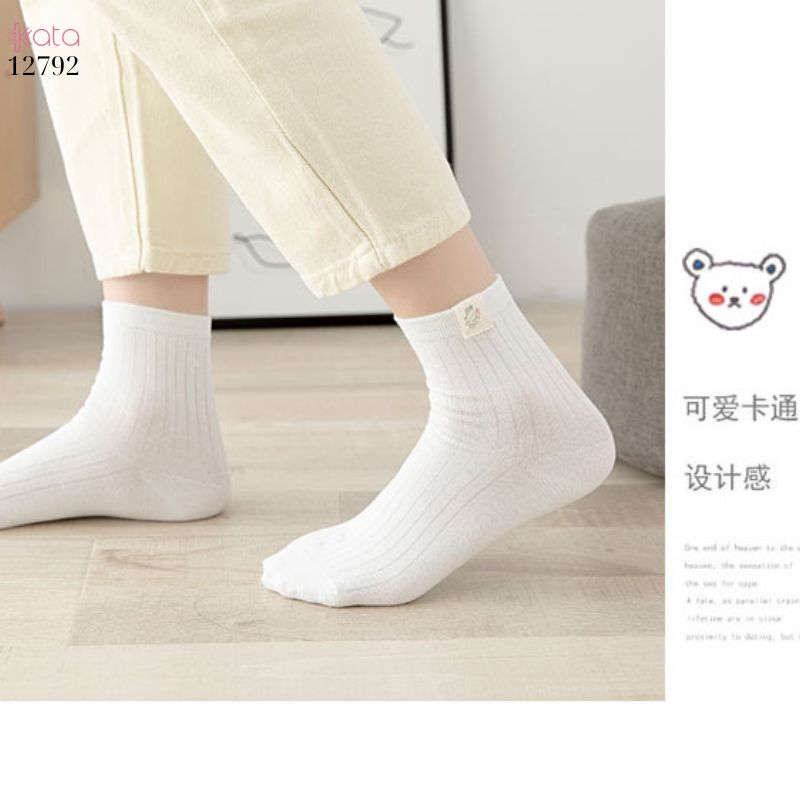 Tất ống giữa mềm mịn,vớ nữ bông thoáng khí thấm mồ hôi mùa hè 12792
