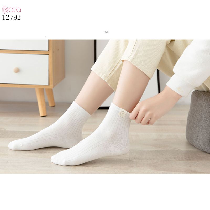 Tất ống giữa mềm mịn,vớ nữ bông thoáng khí thấm mồ hôi mùa hè 12792