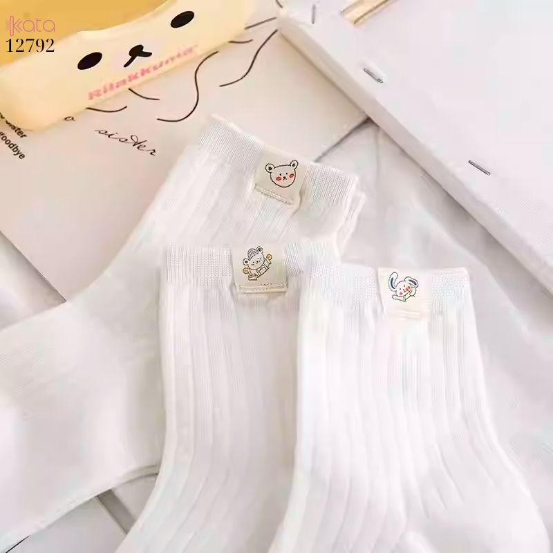 Tất ống giữa mềm mịn,vớ nữ bông thoáng khí thấm mồ hôi mùa hè 12792