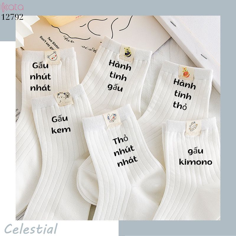 Tất ống giữa mềm mịn,vớ nữ bông thoáng khí thấm mồ hôi mùa hè 12792