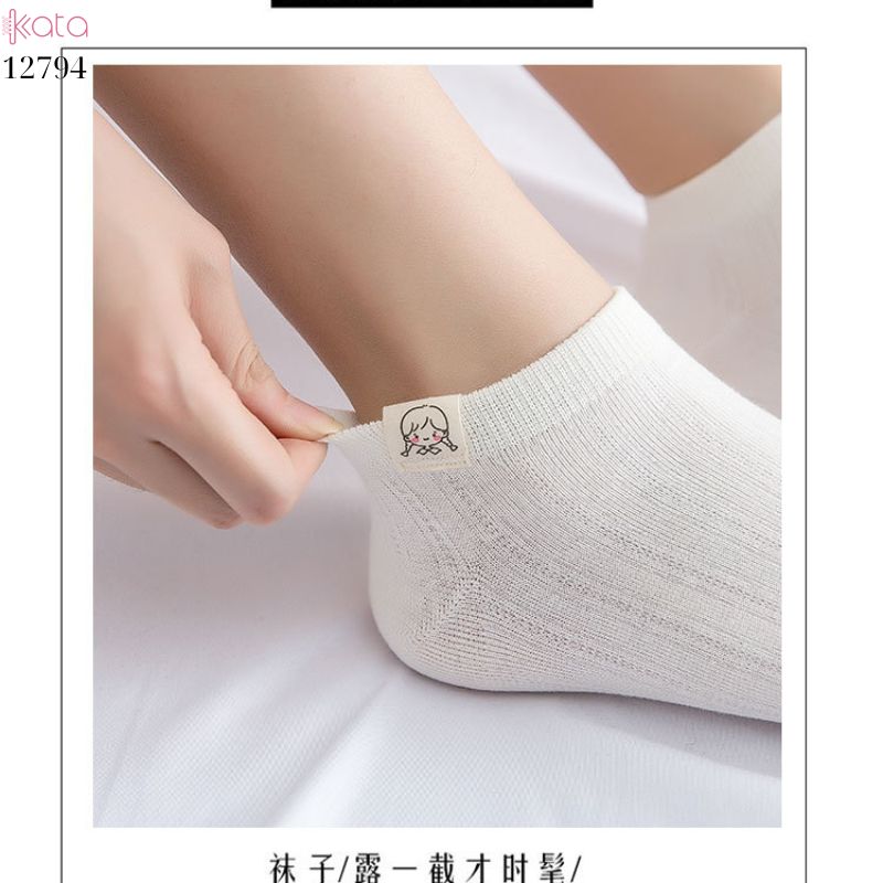 Tất thuyền vô hình mềm mịn,vớ nữ bông thoáng khí thấm mồ hôi mùa hè 12794