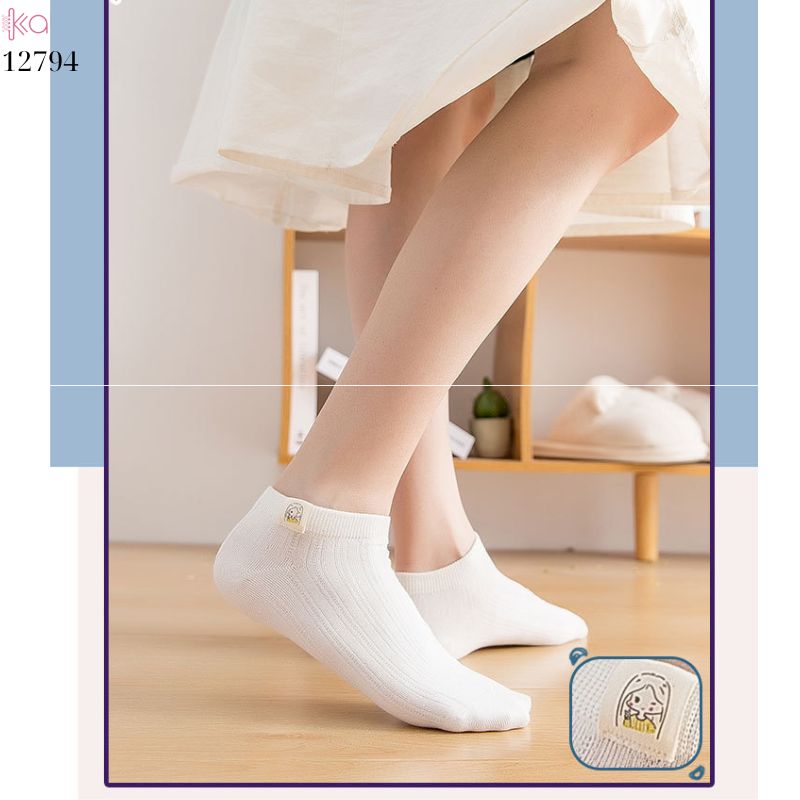 Tất thuyền vô hình mềm mịn,vớ nữ bông thoáng khí thấm mồ hôi mùa hè 12794