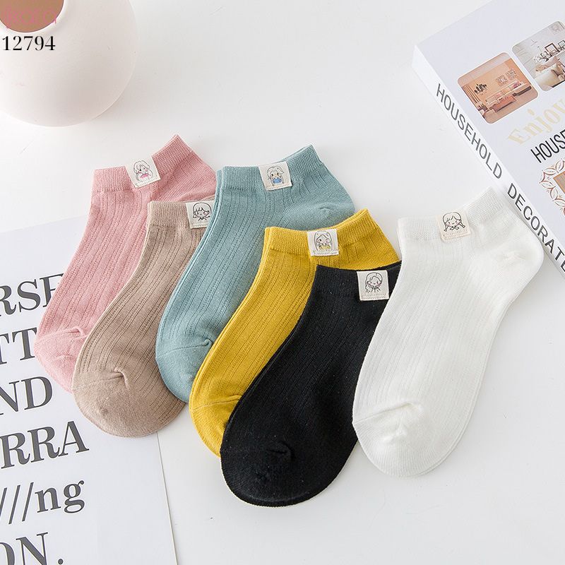 Tất thuyền vô hình mềm mịn,vớ nữ bông thoáng khí thấm mồ hôi mùa hè 12794