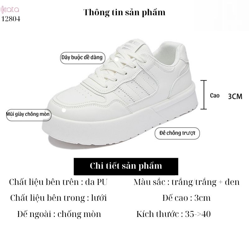 Giày thể thao nữ, giày dạo phố sinh viên phong cách Hàn Quốc 12804