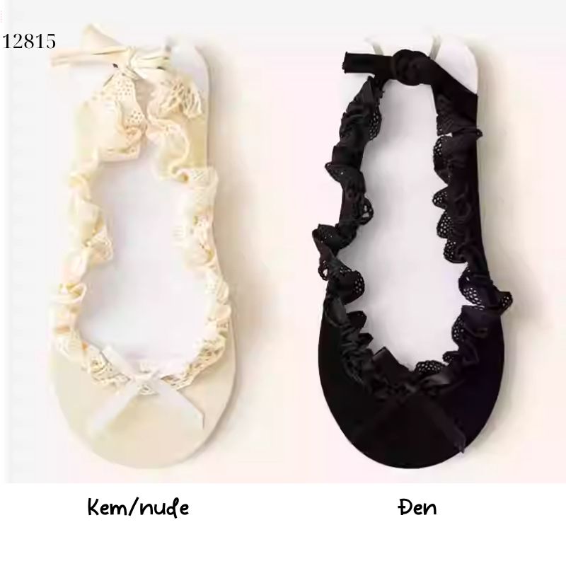 Tất vớ thuyền ren nấm JK Lolita,không tuột gót nữ 12815