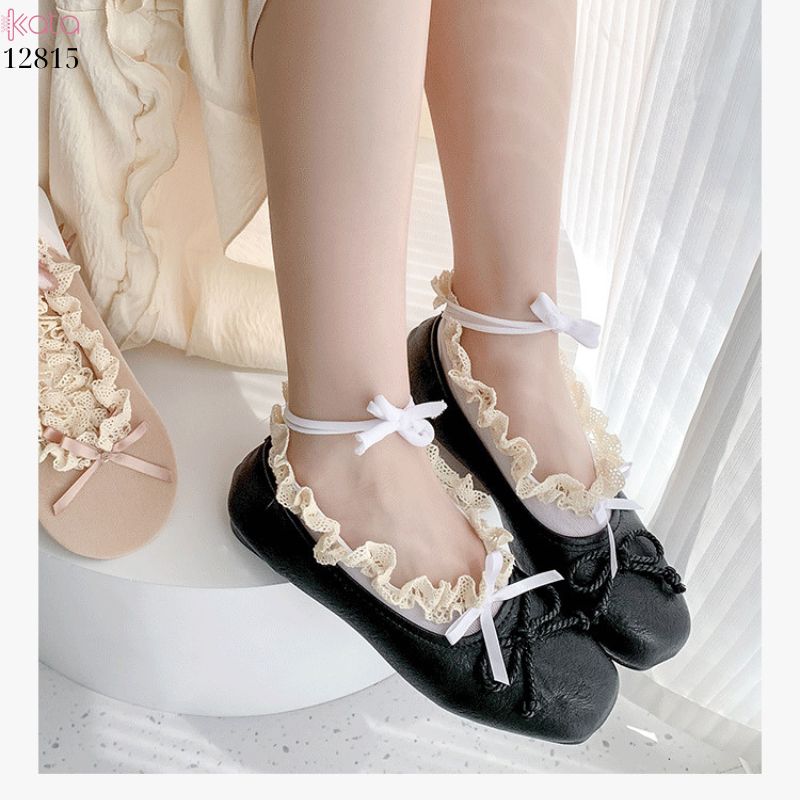Tất vớ thuyền ren nấm JK Lolita,không tuột gót nữ 12815