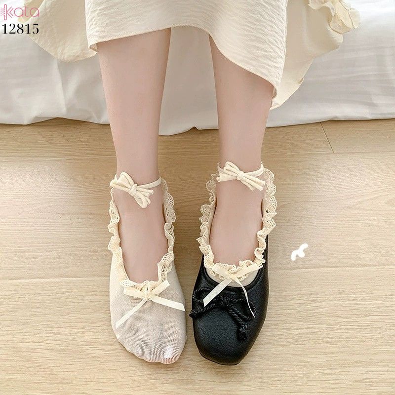 Tất vớ thuyền ren nấm JK Lolita,không tuột gót nữ 12815