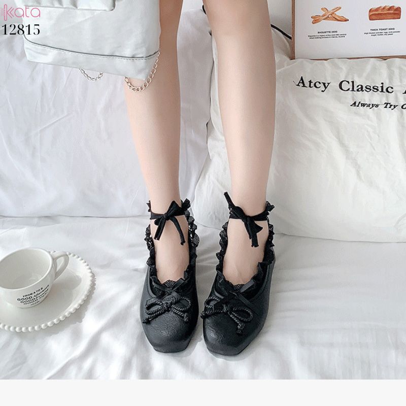 Tất vớ thuyền ren nấm JK Lolita,không tuột gót nữ 12815