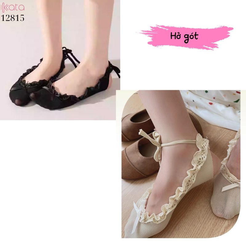 Tất vớ thuyền ren nấm JK Lolita,không tuột gót nữ 12815