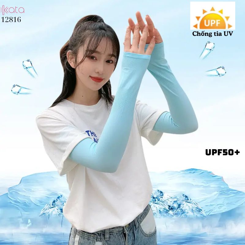 Tay áo chống nắng màu trơn nam nữ ,chống tia cực tím,vải lụa băng mát mùa hè12816