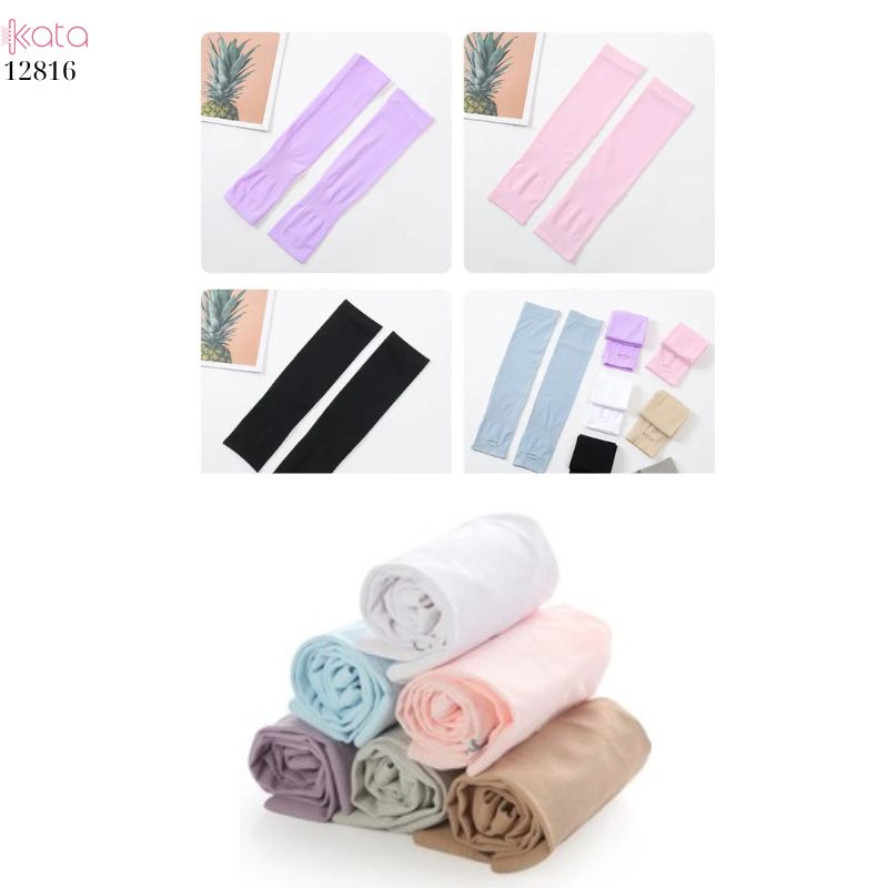 Tay áo chống nắng màu trơn nam nữ ,chống tia cực tím,vải lụa băng mát mùa hè12816