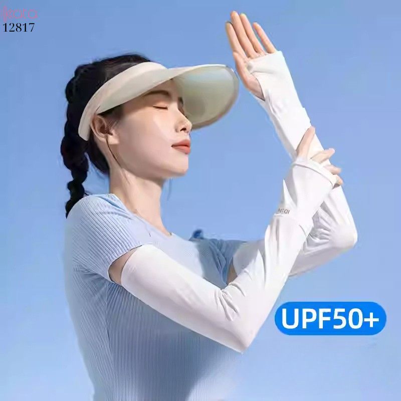 Tay áo lụa băng chống nắng Nam Nữ,vải mềm mịn mát lạnh thoải mái, ngăn chặn tia cực tím 12817