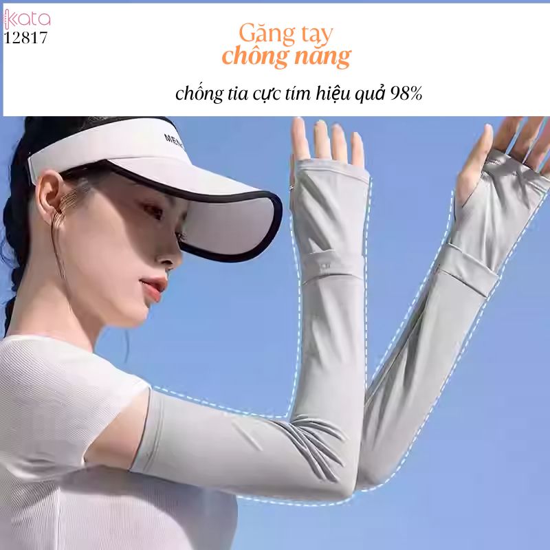 Tay áo lụa băng chống nắng Nam Nữ,vải mềm mịn mát lạnh thoải mái, ngăn chặn tia cực tím 12817