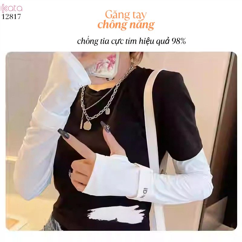 Tay áo lụa băng chống nắng Nam Nữ,vải mềm mịn mát lạnh thoải mái, ngăn chặn tia cực tím 12817