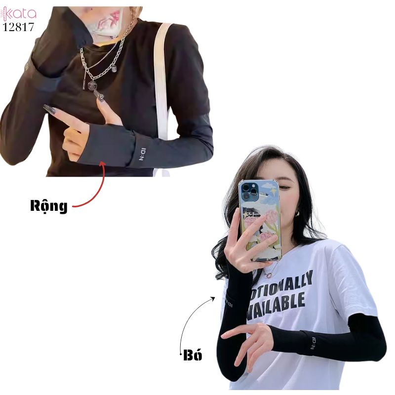 Tay áo lụa băng chống nắng Nam Nữ,vải mềm mịn mát lạnh thoải mái, ngăn chặn tia cực tím 12817