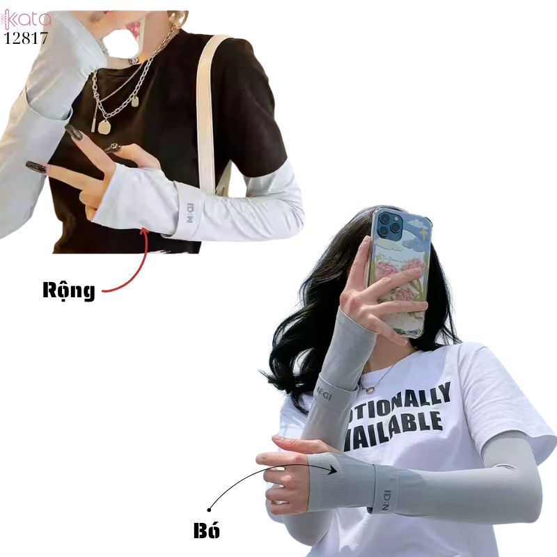 Tay áo lụa băng chống nắng Nam Nữ,vải mềm mịn mát lạnh thoải mái, ngăn chặn tia cực tím 12817