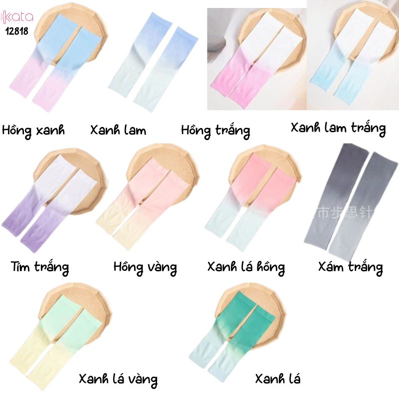 Tay áo chống nắng bảo vệ tia cực tím Nam Nữ ,vải lụa băng mềm mịn mát lạnh thoải mái 12818