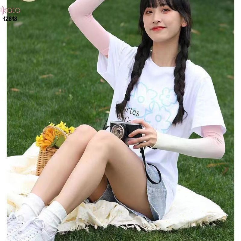 Tay áo chống nắng bảo vệ tia cực tím Nam Nữ ,vải lụa băng mềm mịn mát lạnh thoải mái 12818