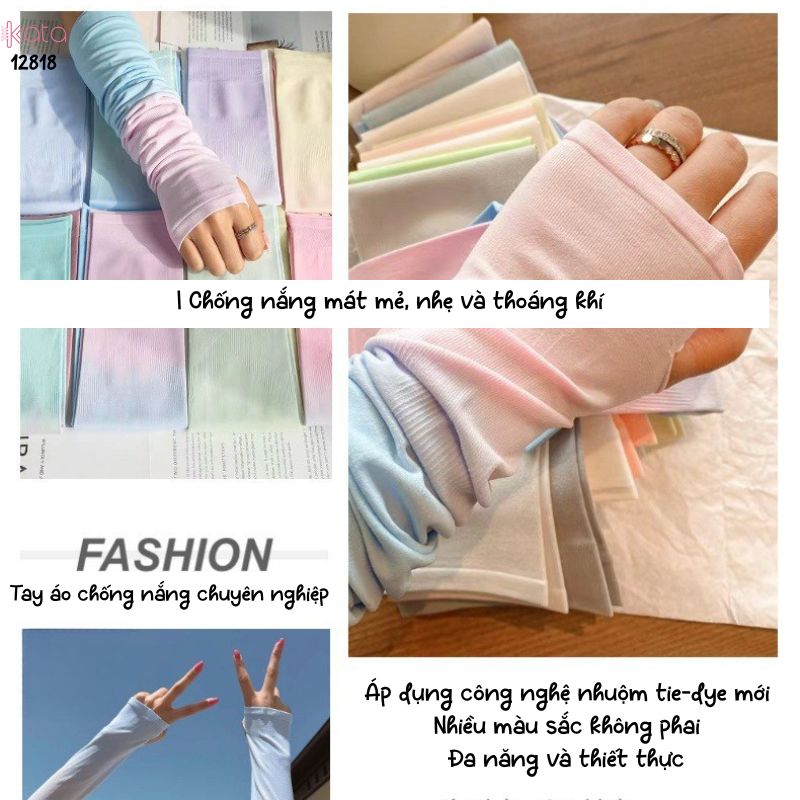 Tay áo chống nắng bảo vệ tia cực tím Nam Nữ ,vải lụa băng mềm mịn mát lạnh thoải mái 12818