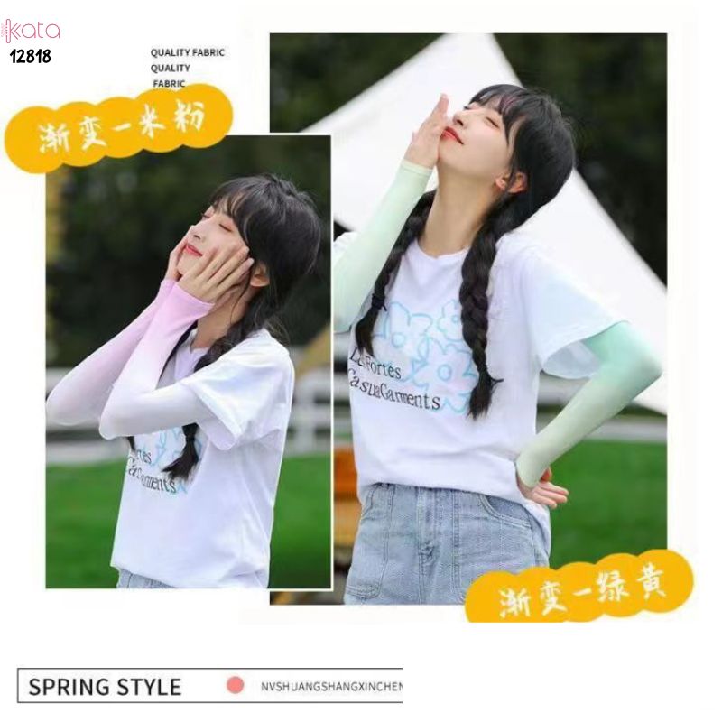 Tay áo chống nắng bảo vệ tia cực tím Nam Nữ ,vải lụa băng mềm mịn mát lạnh thoải mái 12818