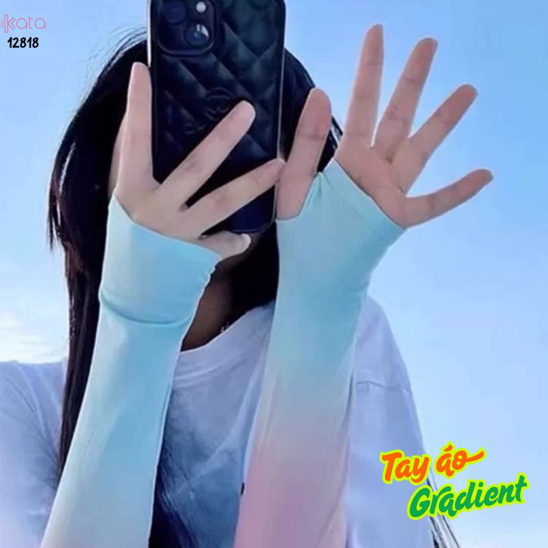 Tay áo chống nắng bảo vệ tia cực tím Nam Nữ ,vải lụa băng mềm mịn mát lạnh thoải mái 12818