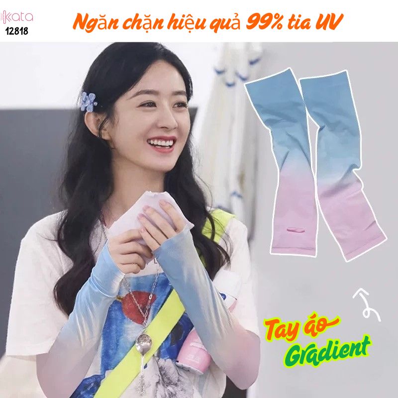 Tay áo chống nắng bảo vệ tia cực tím Nam Nữ ,vải lụa băng mềm mịn mát lạnh thoải mái 12818