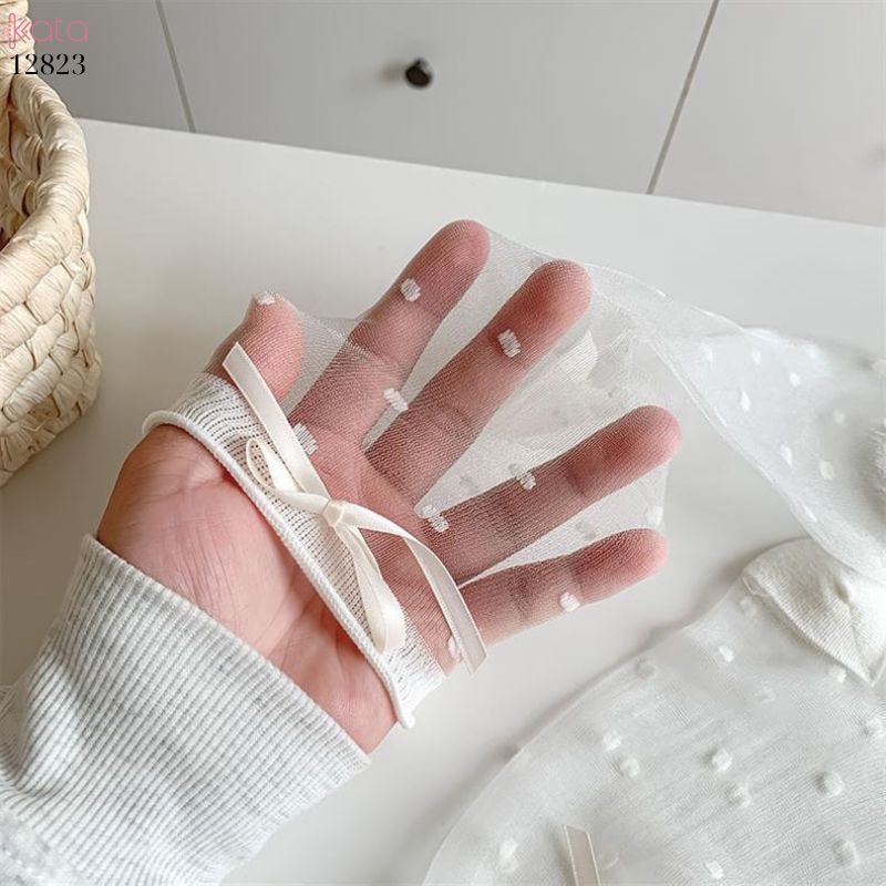 Tất mỏng trong suốt,tất nơ chấm bi nữ mùa hè phong cách Nhật bản 12823
