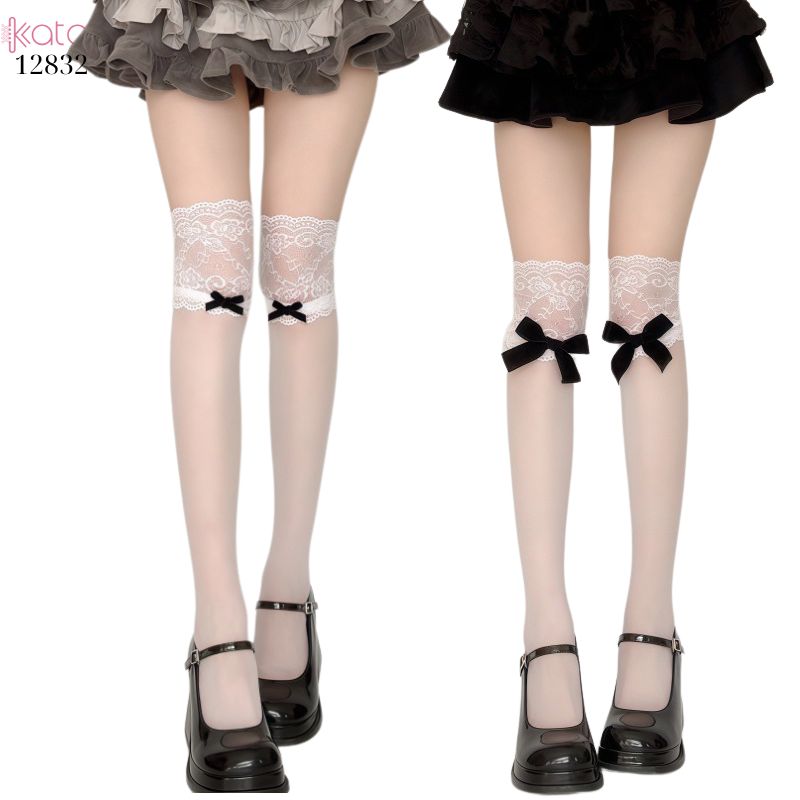 Tất nơ lolita mùa hè,vớ ruy băng mỏng phong cách Nhật Bản 12833