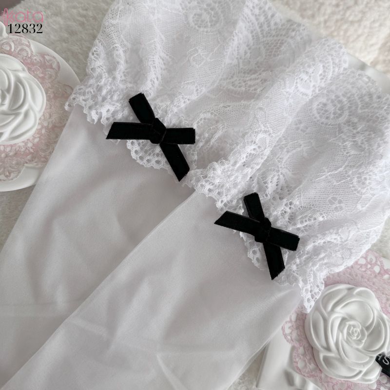 Tất nơ lolita mùa hè,vớ ruy băng mỏng phong cách Nhật Bản 12833