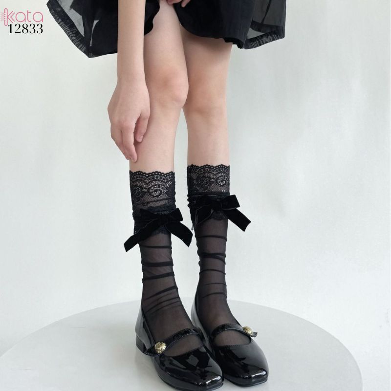 Tất nơ lolita mùa hè,vớ ruy băng mỏng phong cách Nhật Bản 12833