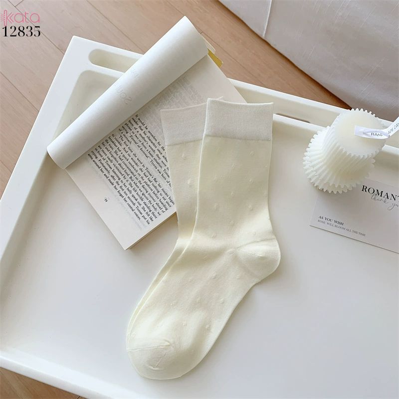 Tất nữ chấm bi xuân hè,vớ giữa bắp chân thấm hút mồ hôi xuân hè 12835