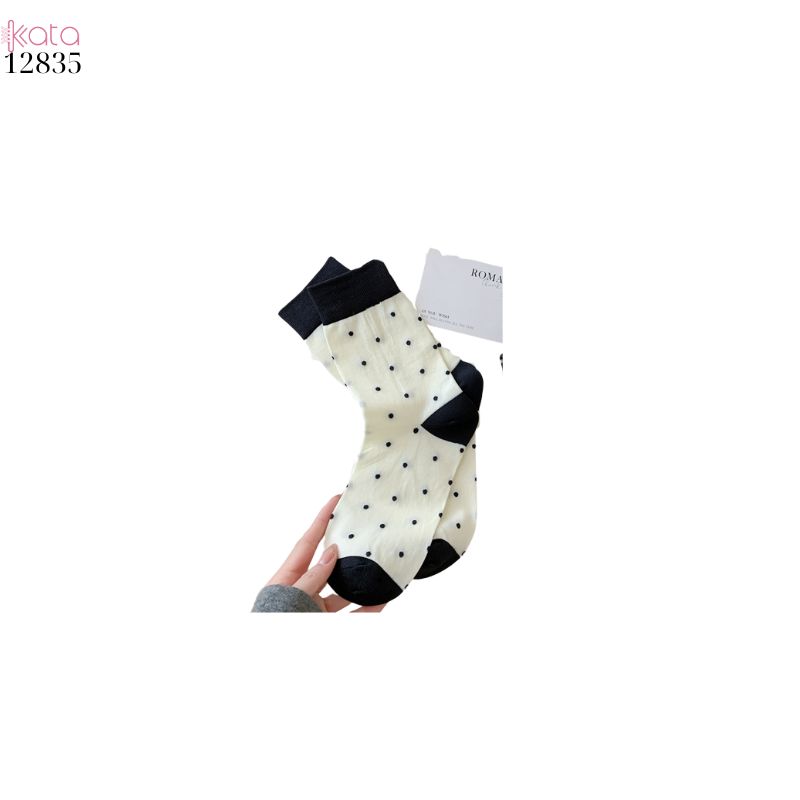 Tất nữ chấm bi xuân hè,vớ giữa bắp chân thấm hút mồ hôi xuân hè 12835